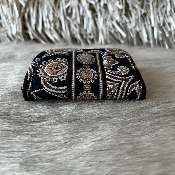 Vintage VERA BRADEY Caffe Latte Velcro Mini Wallet Black Brown y2k 2008 Quilted - Picture 8 of 13